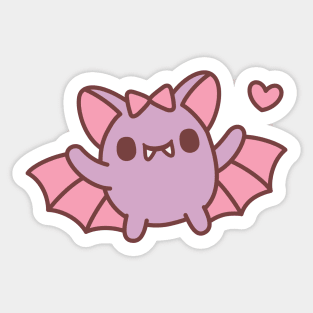 Cute Female Vampire Bat With Bow Sticker